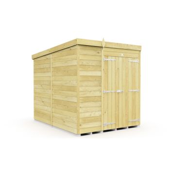 7 x 8 Feet Pent Shed - Double Door Without Windows - Wood - L231 x W214 x H201 cm