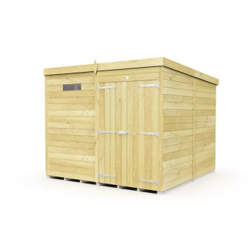 7 x 8 Feet Pent Security Shed - Double Door - Wood - L231 x W214 x H201 cm