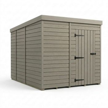 7ft x 9ft Composite Pent Garden Shed Single Door No Windows - Composite - L213 x W274 x H210 cm - Grey