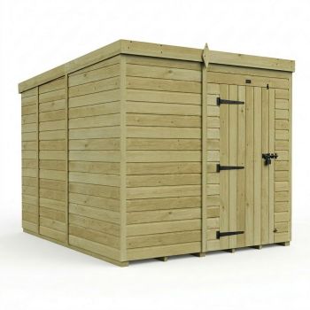7ft x 9ft Pent Garden Shed Single Door No Windows - Pressure Treated Timber - L213 x W274 x H210 cm - Natural