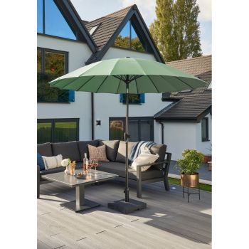 Royce Geisha 2.7m Canopy with Night Cover - Aluminium/Polyester - L270 x W270 x H245 cm - Anthracite/Green 
