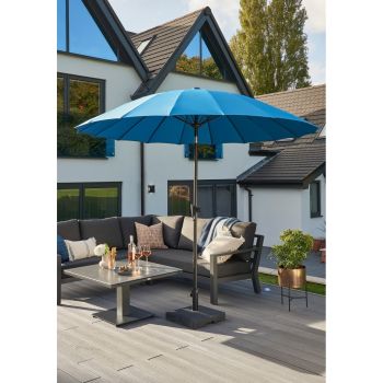 Royce Geisha 2.7m Canopy with Night Cover - Aluminium/Polyester - L270 x W270 x H245 cm - Anthracite/Blue