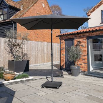 Royce Premium 2.5m Square Parasol LED - Anthracite Frame - Novasun CARBON Canopy & Cover - L250 x W250 x H256 cm