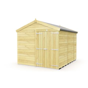 8 x 10 Feet Apex Shed - Double Door Without Windows - Wood - L302 x W231 x H217 cm