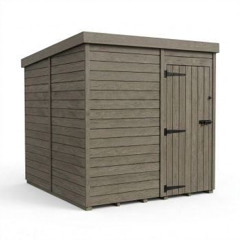 8ft x 10ft Composite Pent Garden Shed Single Door No Windows - Composite - L244 x W305 x H210 cm - Grey
