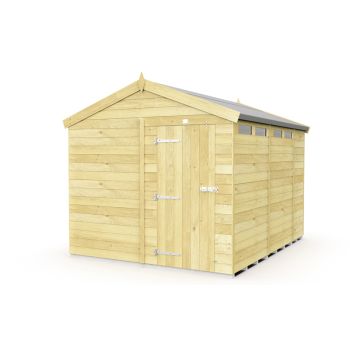 8 x 11 Feet Apex Security Shed - Single Door - Wood - L329 x W231 x H217 cm