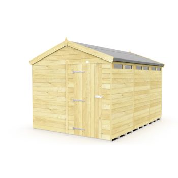 8 x 12 Feet Apex Security Shed - Single Door - Wood - L358 x W231 x H217 cm