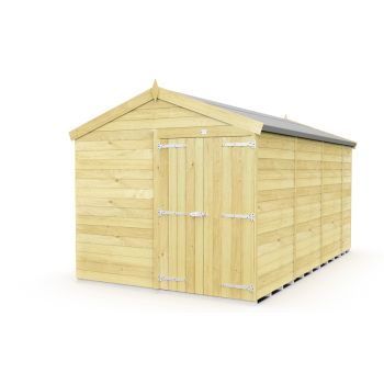 8 x 13 Feet Apex Shed - Double Door Without Windows - Wood - L387 x W231 x H217 cm