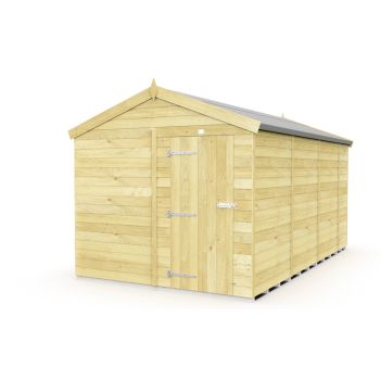 8 x 15 Feet Apex Shed - Single Door Without Windows - Wood - L454 x W231 x H217 cm