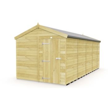 8 x 17 Feet Apex Shed - Single Door Without Windows - Wood - L503 x W231 x H217 cm