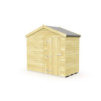 8 x 4 Feet Apex Shed - Single Door Without Windows - Wood - L127 x W231 x H217 cm