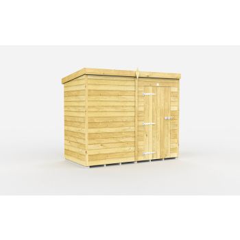 8 x 4 Feet Pent Shed - Single Door Without Windows - Wood - L118 x W243 x H201 cm