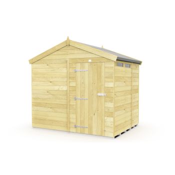 8 x 6 Feet Apex Security Shed - Single Door - Wood - L187 x W231 x H217 cm