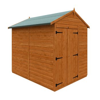 8 x 6 Feet Flex Apex Double Door Windowless 12mm Flex - Solid Wood/Softwood/Pine - L238.8 x W175 x H213.5 cm - Burnt Orange