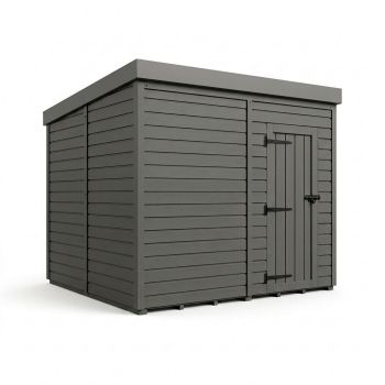 8ft x 9ft Composite Pent Garden Shed Single Door No Windows - Composite - L244 x W274 x H210 cm - Grey