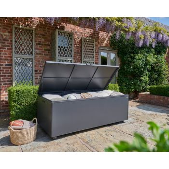 Royce XL Anthracite Storage Box - Powder Coated Aluminium - L74 x W200 x H90 cm