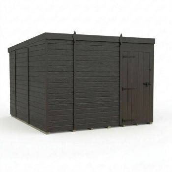 9ft x 10ft Composite Pent Garden Shed Single Door No Windows - Composite - L274 x W305 x H210 cm - Grey