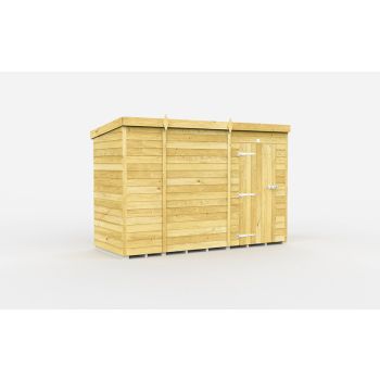 9 x 4 Feet Pent Shed - Single Door Without Windows - Wood - L118 x W276 x H201 cm