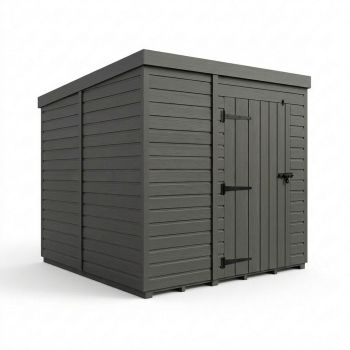 9ft x 9ft Composite Pent Garden Shed Single Door No Windows - Composite - L274 x W274 x H210 cm - Grey