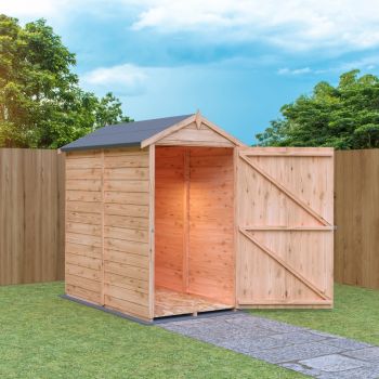 Overlap 3 x 5 Feet Single Door Value Dip Treated Shed - OSB - L161.8 x W99 x H183.4 cm
