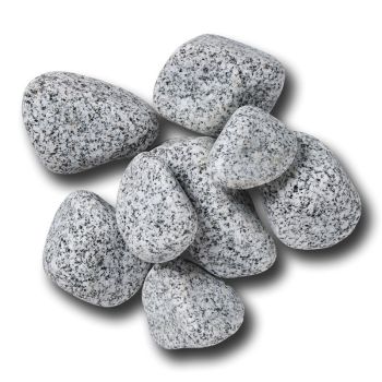 Speckled Bulk Bag 850 kg - 40-100 mm Silver/Grey Round & Oval Premium Cobbles - L100 x W100 x H80 cm