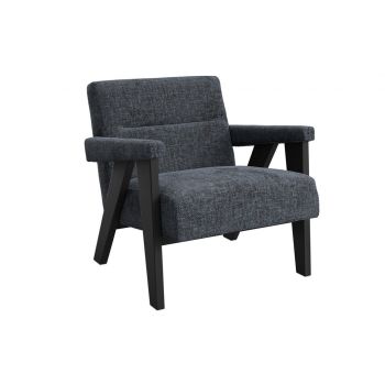 Abel Chair - Velvet Tweed/Ash - L80 x W70 x H73 cm - Coal/Black - Full Assembly Required
