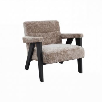 Abel Chair - Velvet Tweed/Ash - L83 x W68 x H74 cm - Tuscan/Black - Full Assembly Required