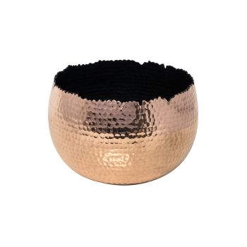Hammered Bowl - Iron - L30 x W30 x H21 cm - Copper/Black