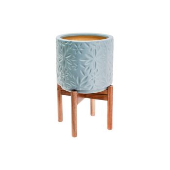 Aspen Flower Planter - L28 x W28 x H40 cm - Dusty Blue