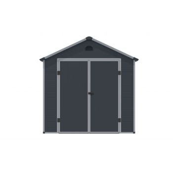 8 x 6 Airevale Plastic Apex Shed - L192 x W242 x H239 cm - Dark Grey