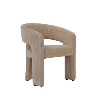 Alba Dining Chair - Chenille Cord - L55 x W61.5 x H74 cm - Almond