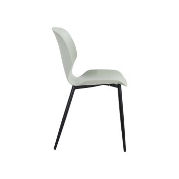 Carnaby Kitchen Chairs (Set of 2) - Plastic/Metal - L55.5 x W47.5 x H81.6 cm - Light Green/Black - Flat Packed