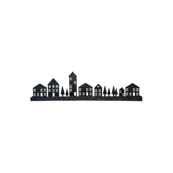 Advent Tealight Centrepiece - Mild Steel - L6 x W70 x H20 cm - Black