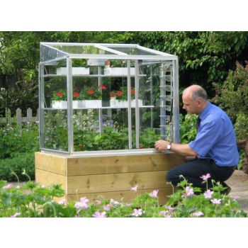 Eltham-D 3 Feet 4 Inches Classic Growhouse - Aluminium - L100 x W79 x H100 cm - Antique Ivory