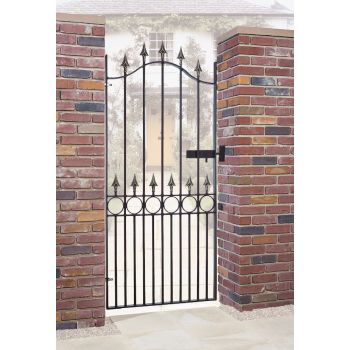 Balmoral Premium Range Spear Top Tall Single Gate - Steel - Fits Gap of 914 mm x 1905 mm High - Electro Galv./Black Powder Coated