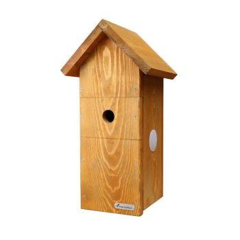 450mm Solar Camera Ready Bird Box with Side Windows - Hand Made in the UK - L19 x W25 x H47 cm