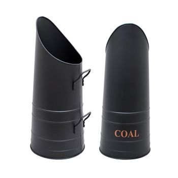 Coal Hod - Iron - L23.5 x W23.5 x H54 cm - Black