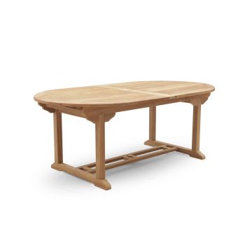 Oval Extending Table - Wood - L90 x W210 x H150 cm
