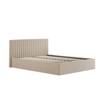 Berlin Ottoman Double Bed Frame (Pack of 2) - Velvet - L203 x W154 x H89 cm - Beige - Flat Pack