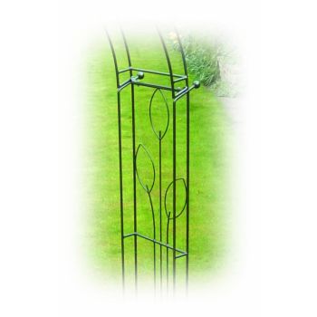 Imperial 4 Sided Gazebo (Inc Ground Spikes) Garden Feature - Solid Steel - L178 x W178 cm - Black