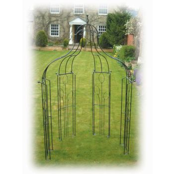 Flower Bower (Inc Ground Spikes) Garden Gazebo - Solid Steel - L89 x W177.7 x H304.8 cm - Black