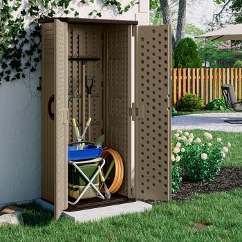 Aston Storage Cabinet with Assembly - Resin - L65 x W82 x H183 cm - Sand