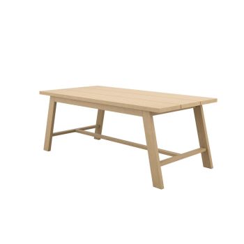 Bourton Dining Table - Wood Variant/Oak Veneer - L100 x W200 x H75.6 cm - Latte - Full Assembly Required