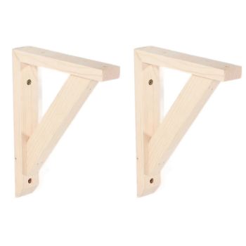 Small Pine Pre-Sanded Brackets - Pair - L3 x W21 x H17 cm
