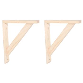Medium Pine Pre-Sanded Brackets - Pair - L3 x W26 x H21 cm