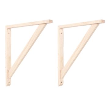 Large Pine Pre-Sanded Brackets - Pair - L3 x W36 x H32 cm