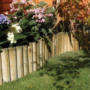12" Easy Fix Spiked Log Roll (Pack of 2) - Timber - L180 x W3 x H60 cm - Pressure Treated