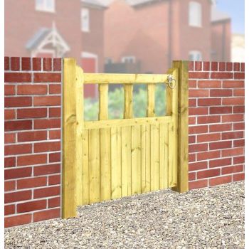 Quorn Single Garden Gate - Pressure Treated Scandinavian Redwood - W750 x H900 mm