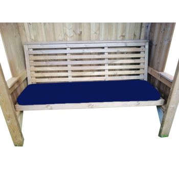 Luxury Piped Waterproof Seat Pads - Triple Navy Cushion - Outdoor Cushion for Garden Furniture