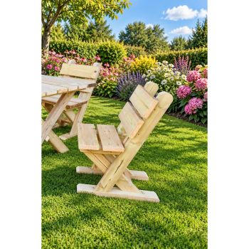 Bramble Garden Wooden Chair with Waterproof Cushions - L65 x W49 x H90 cm